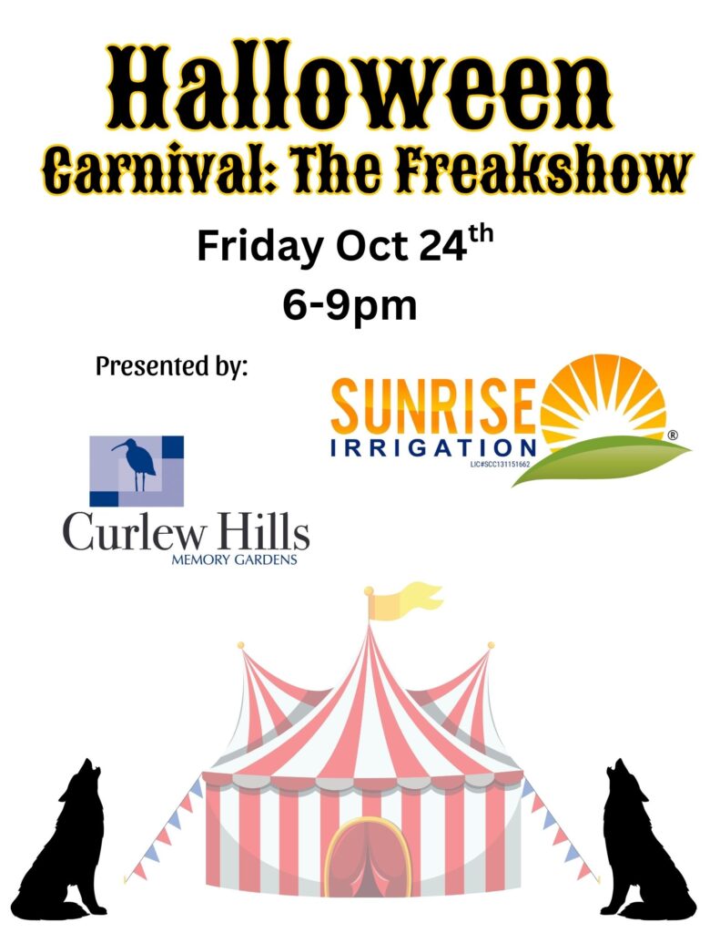 Halloween flyers showing logos of event sponsors