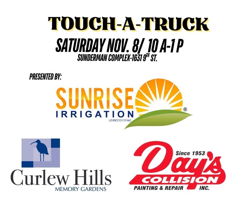 Touch a Truck Flyer with Sponsor Information.